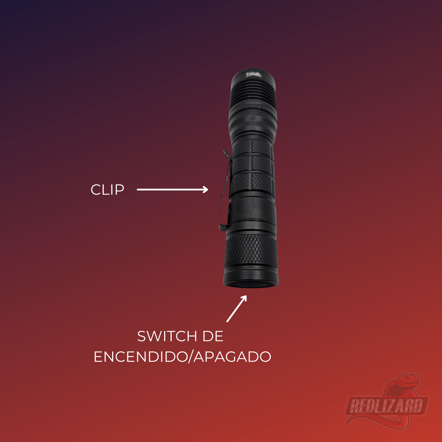 Lampara Tactica Led Recargable 10000 Lumenes Clip Seguridad