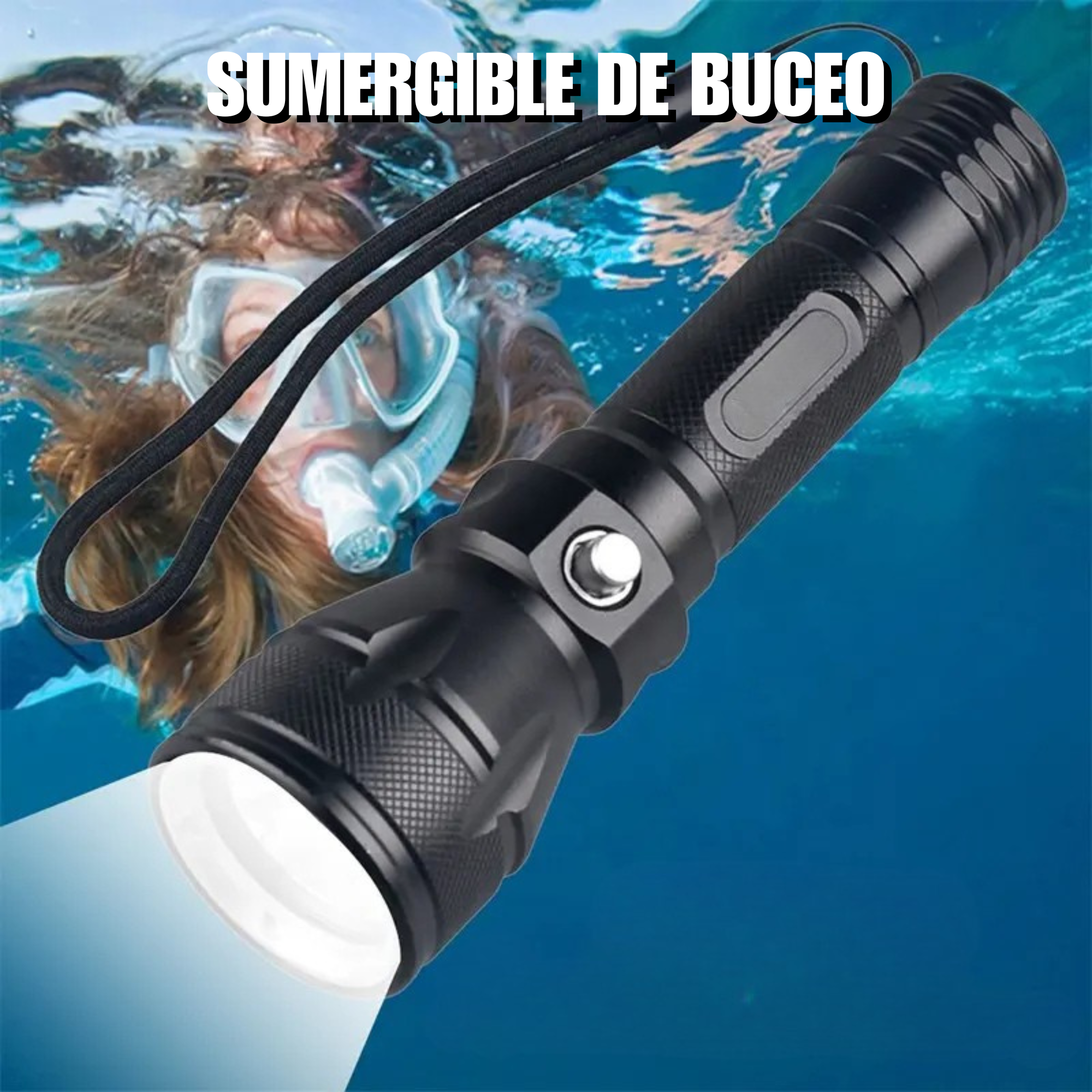 Rechargeable LED Submersible Diving Lamp 50m Depth