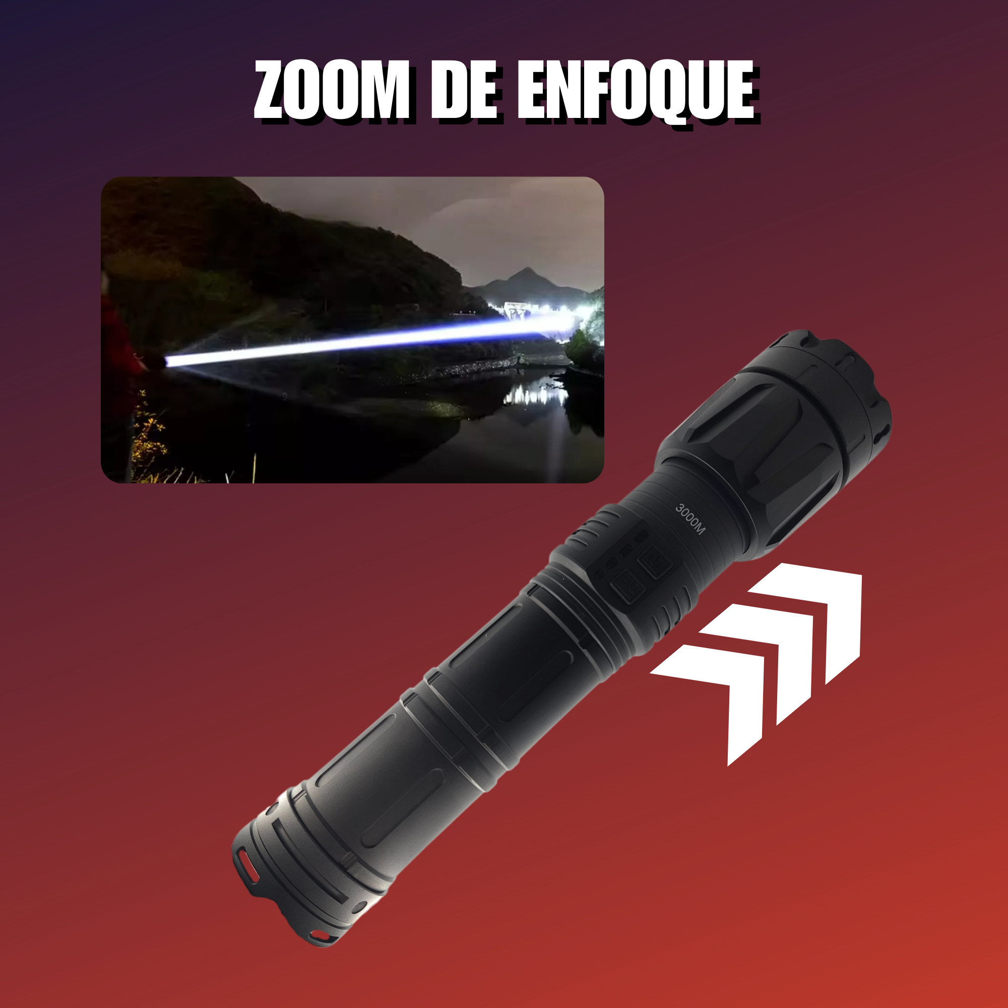 Lampara Tactica Recargable Ultra Potente Led Laser 8 X 18650