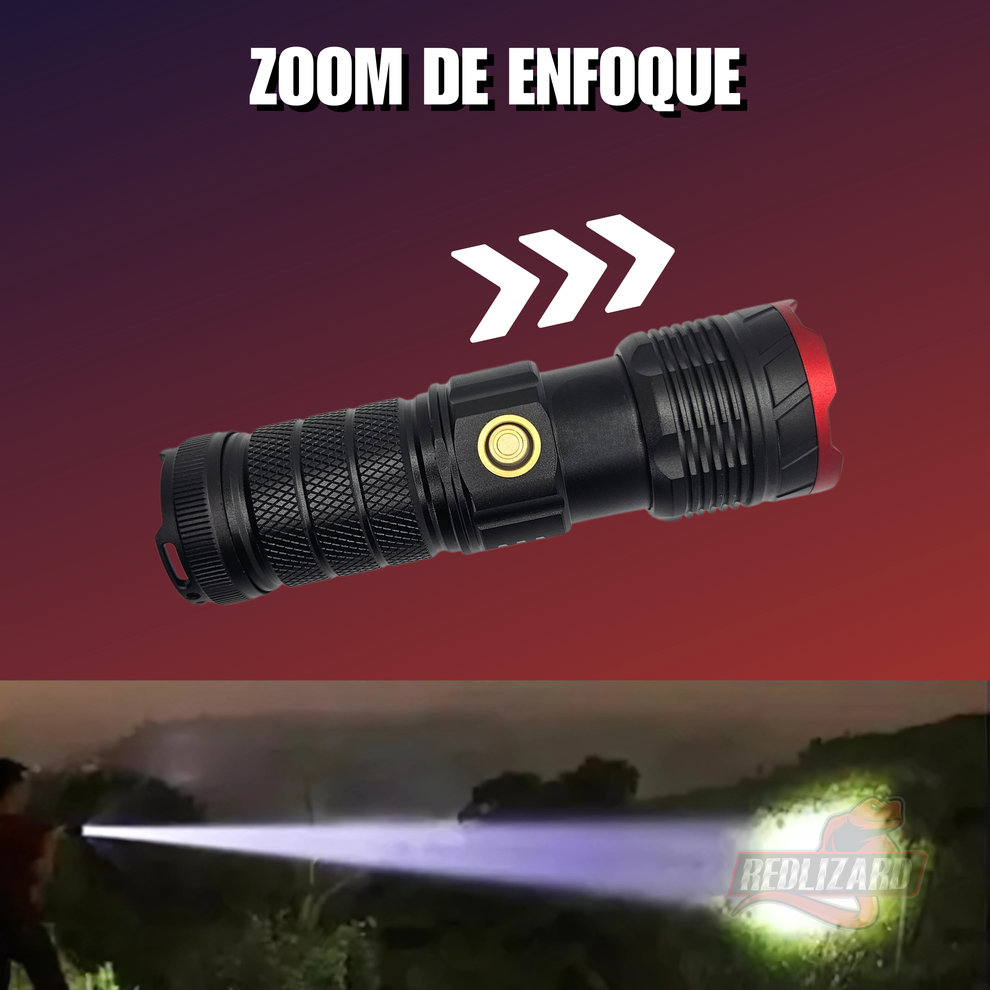 Lampara Ultra Potente De Largo Alcance Zoom De Enfoque