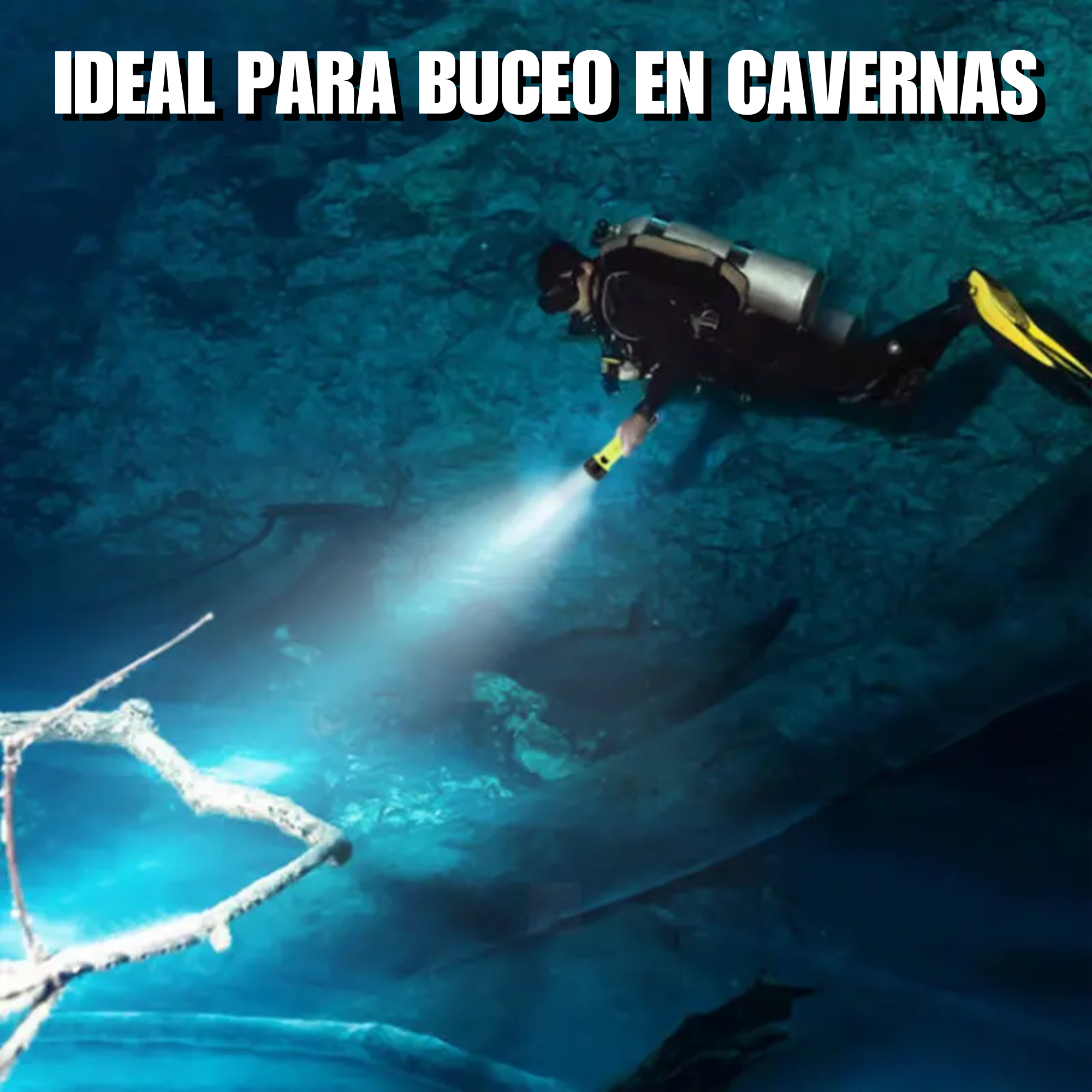 Lampara Buceo Sumergible Recargable Usb C Doble Led