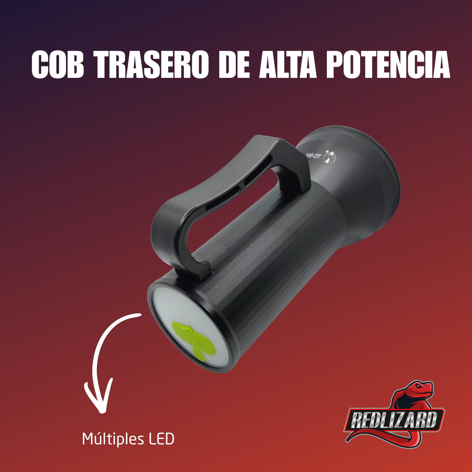 Lampara 50000 Lm Super Potente 2 Modos D Luz Cob Trasero Usb Blanco Negro