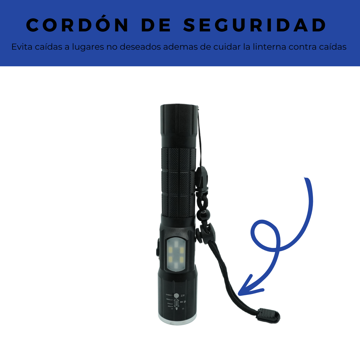 Lampara Tactica Militar Recargable Led T6 + Cob Modo Policia
