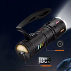 Lampara Tactica Largo Alcance Cob Trasero Agarradera Recarga