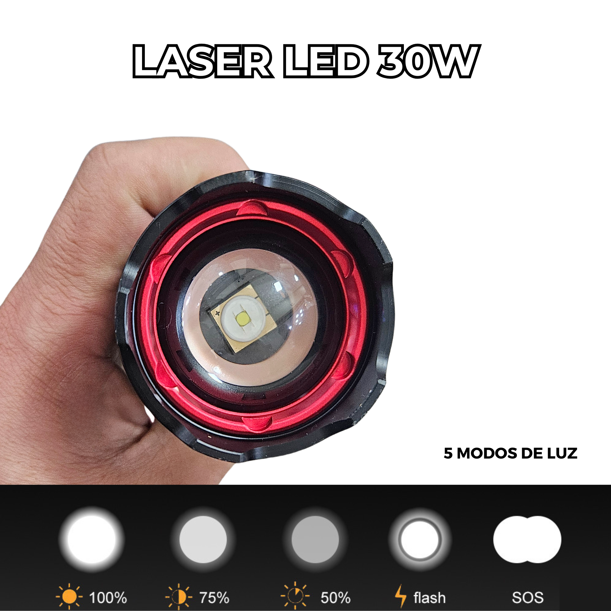 Lampara Recargable Ultra Potente 30,000 Lumenes