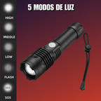 Lampara Tactica Led Xml T9 Ultra Potente Aluminio Negro