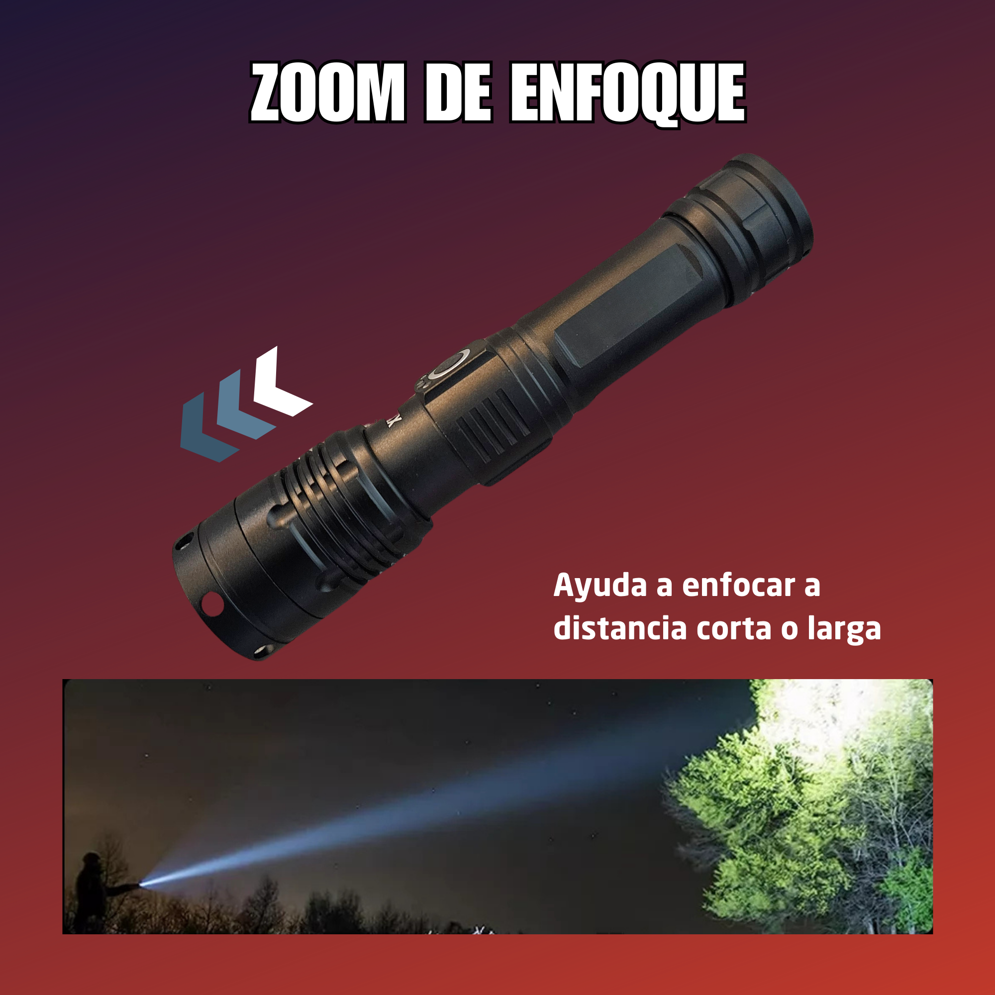 Lampara Tactica Recargable Led Potente Militar AL-102