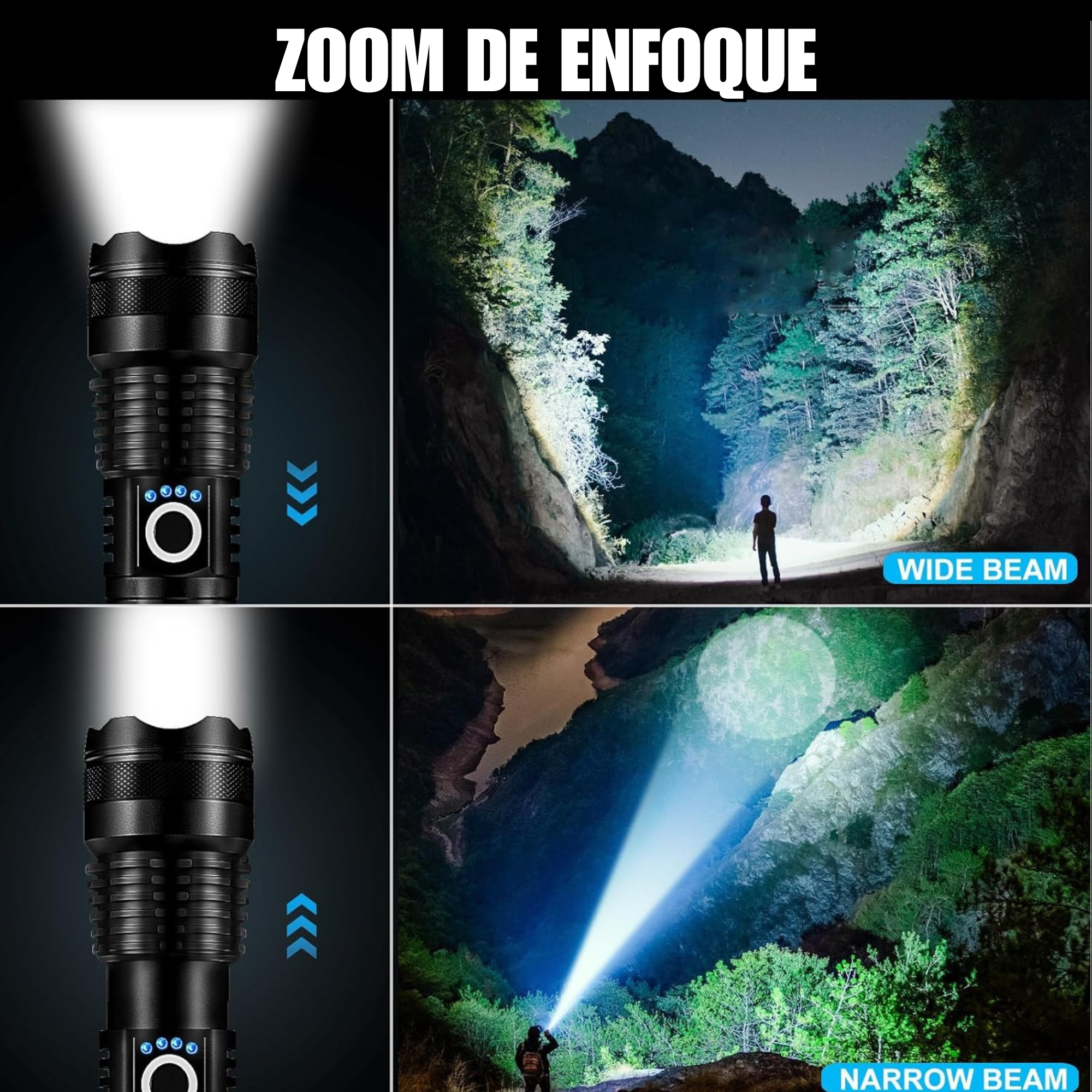 Lampara Led Potente 5000 Lumens 5 Modos Luz Grado Militar