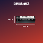 Cargador Con Batería Recargable 26650 3.7 - 4.2v 9900mah (2 pilas)