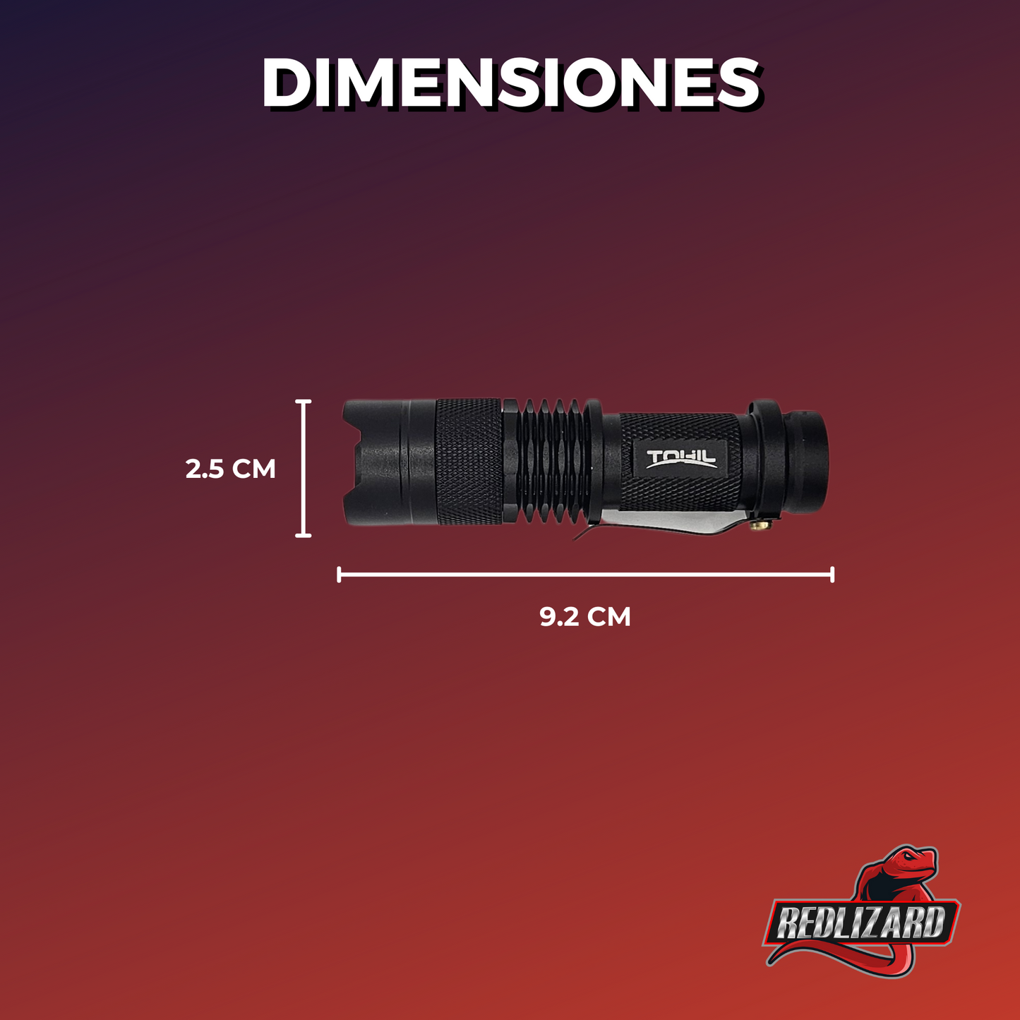 Mini Lampara Táctica 2000 Lumenes Recargable Y Zoom Enfoque
