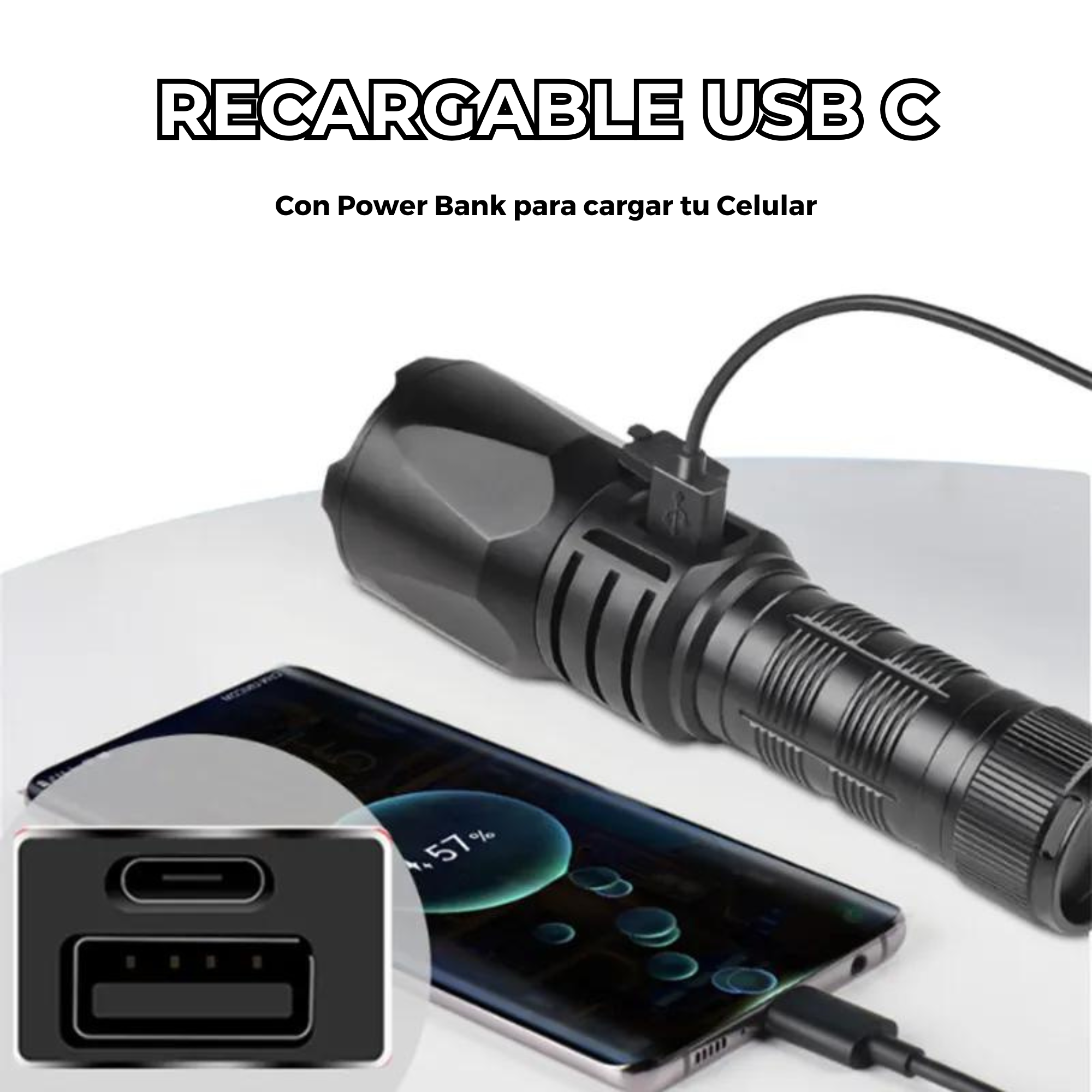 Lampara Recargable Ultra Potente 30,000 Lumenes