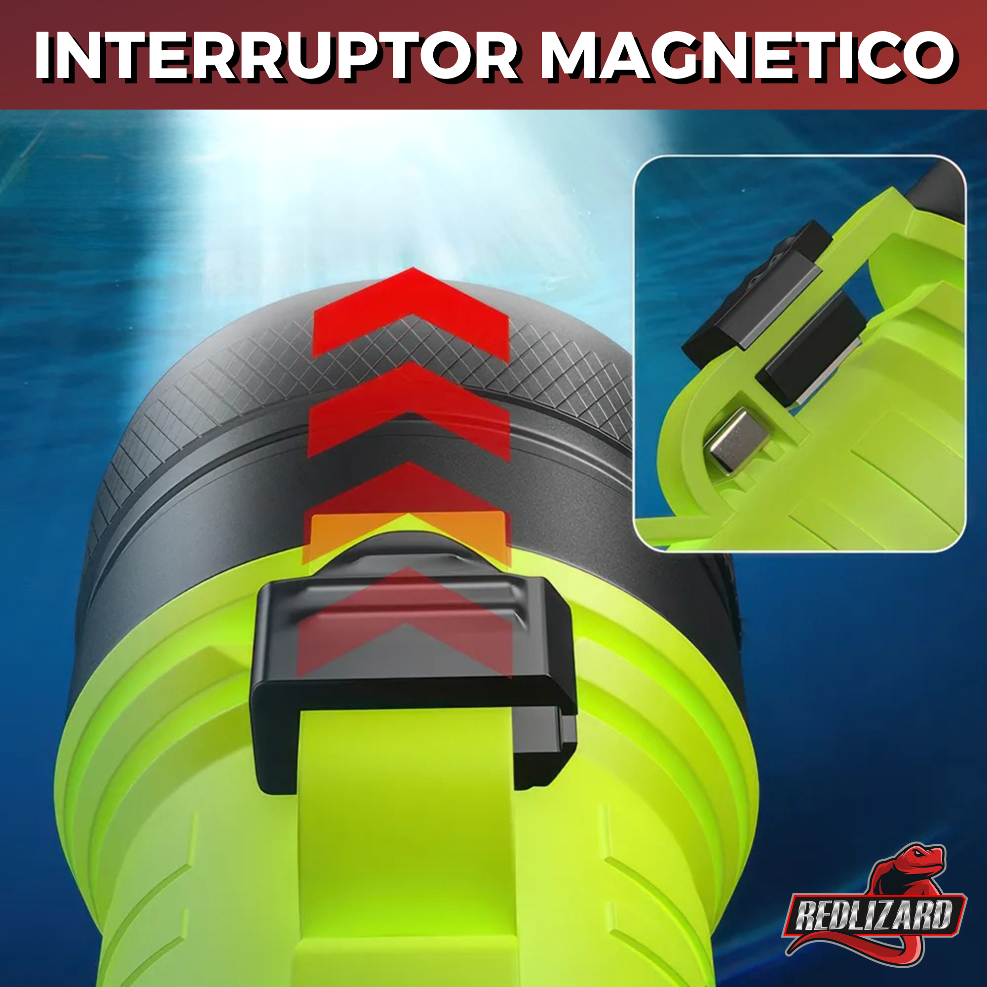 Linterna Táctica Recargable 50m 1000lm Sumergible Led Buceo Blanco Negro