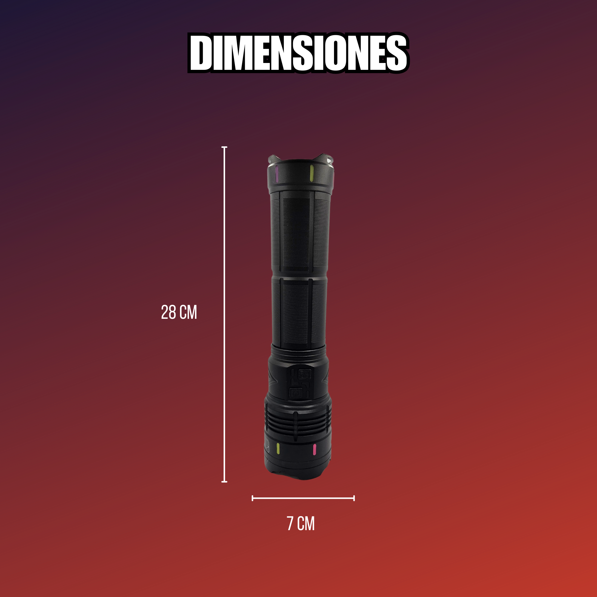 Lampara Tactica Recargable 8 Pilas 18650 5 Modos De Luz