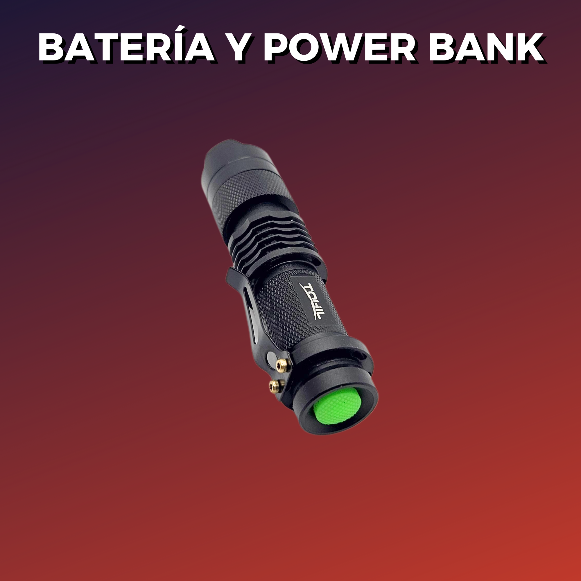 Mini Lampara Táctica 2000 Lumenes Recargable Y Zoom Enfoque