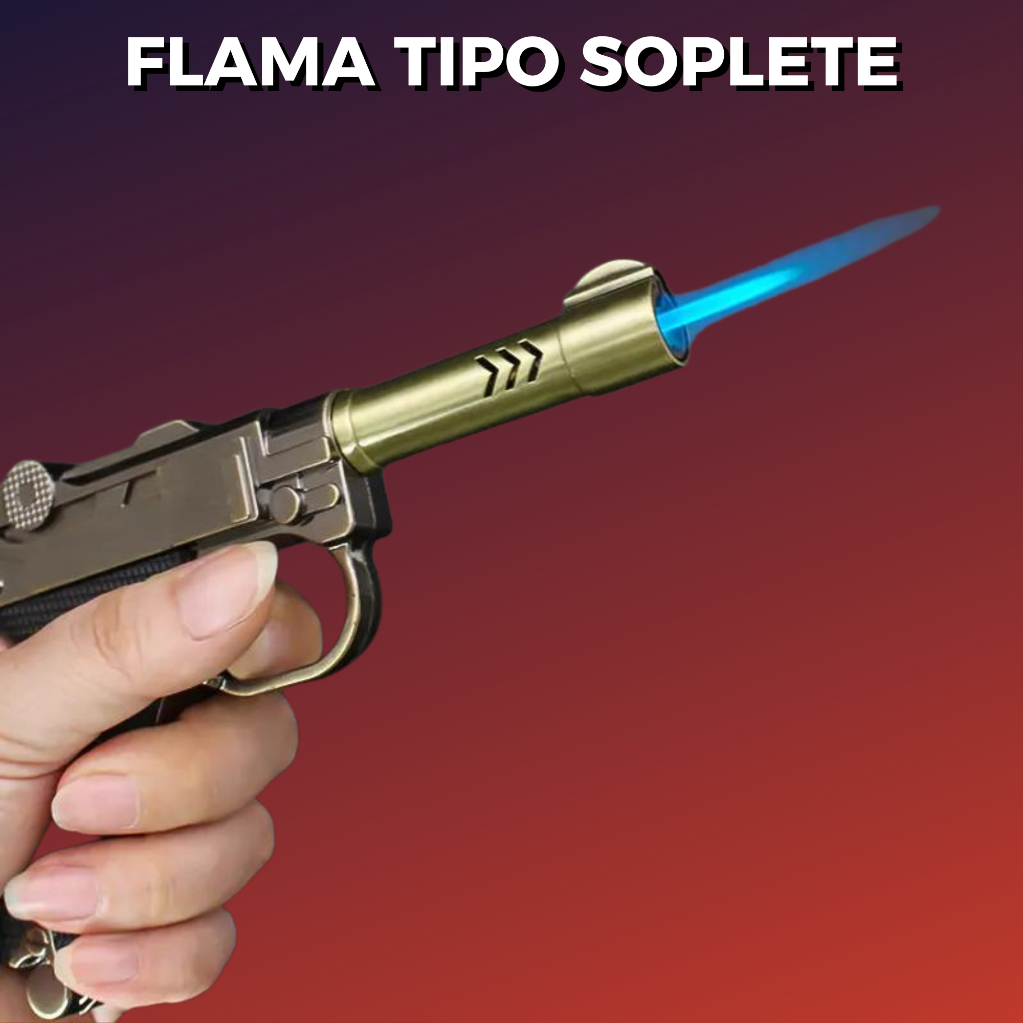 Encendedor De Pistola Recargable Con Flama De Soplete