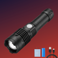 Lampara Tactica Led Xml T9 Ultra Potente Aluminio Negro