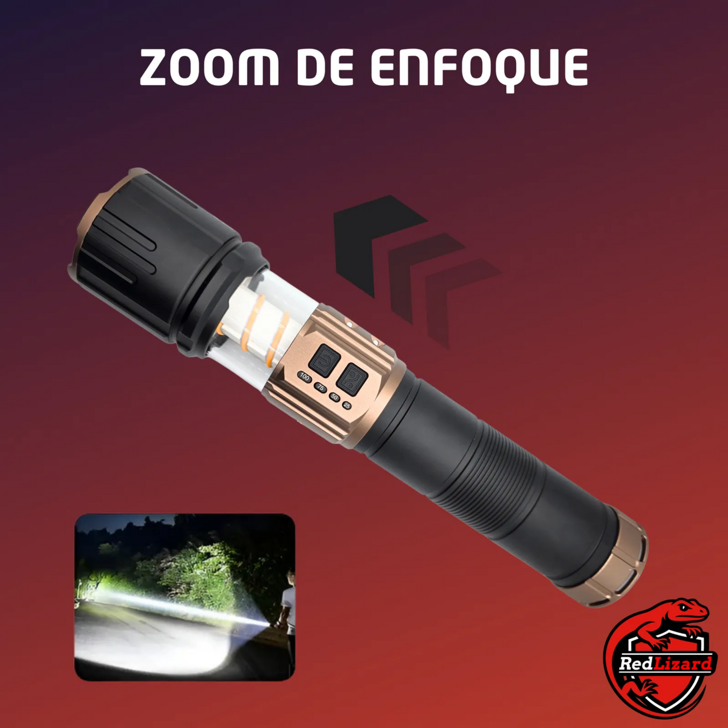 Lampara Mano Potente Recargable Laser Led Camping Senderismo