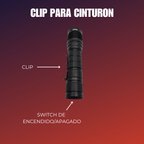 Lampara Tactica Led Recargable 10000 Lumenes Clip Seguridad