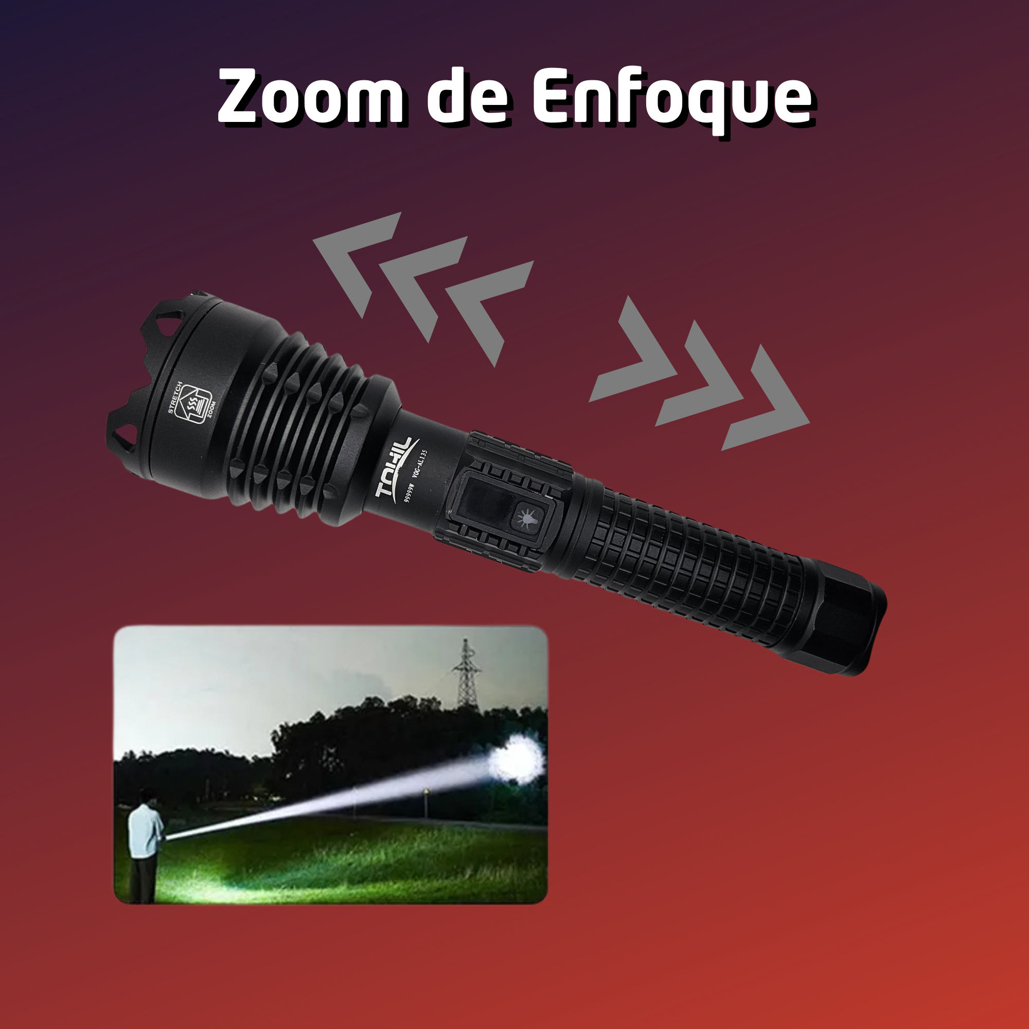 Lampara Tactica Militar Recargable Usb C Led Dimeable Al-135