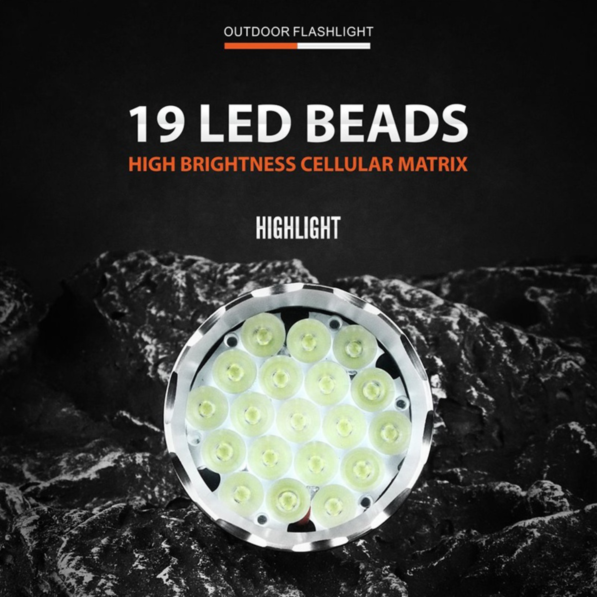 Lampara Recargable 19 Leds Ultra Potente 5 Modos Luz Tactica