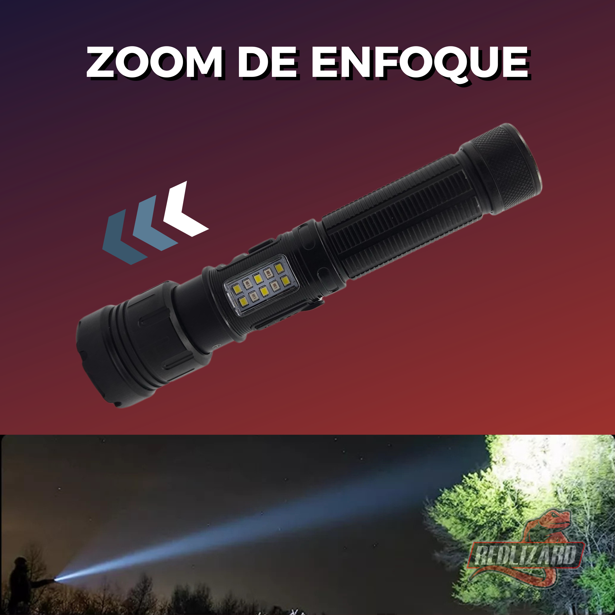Lampara Tactica Ultra Potente Luz Blanca Y Roja Cob Iman
