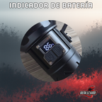 Lampara Potente Tactica Mano Laser Led Recargable 4 X 18650 Blanco Negro