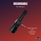 Linterna Recargable Mano Potente Led Power Bank Cob Luz Roja