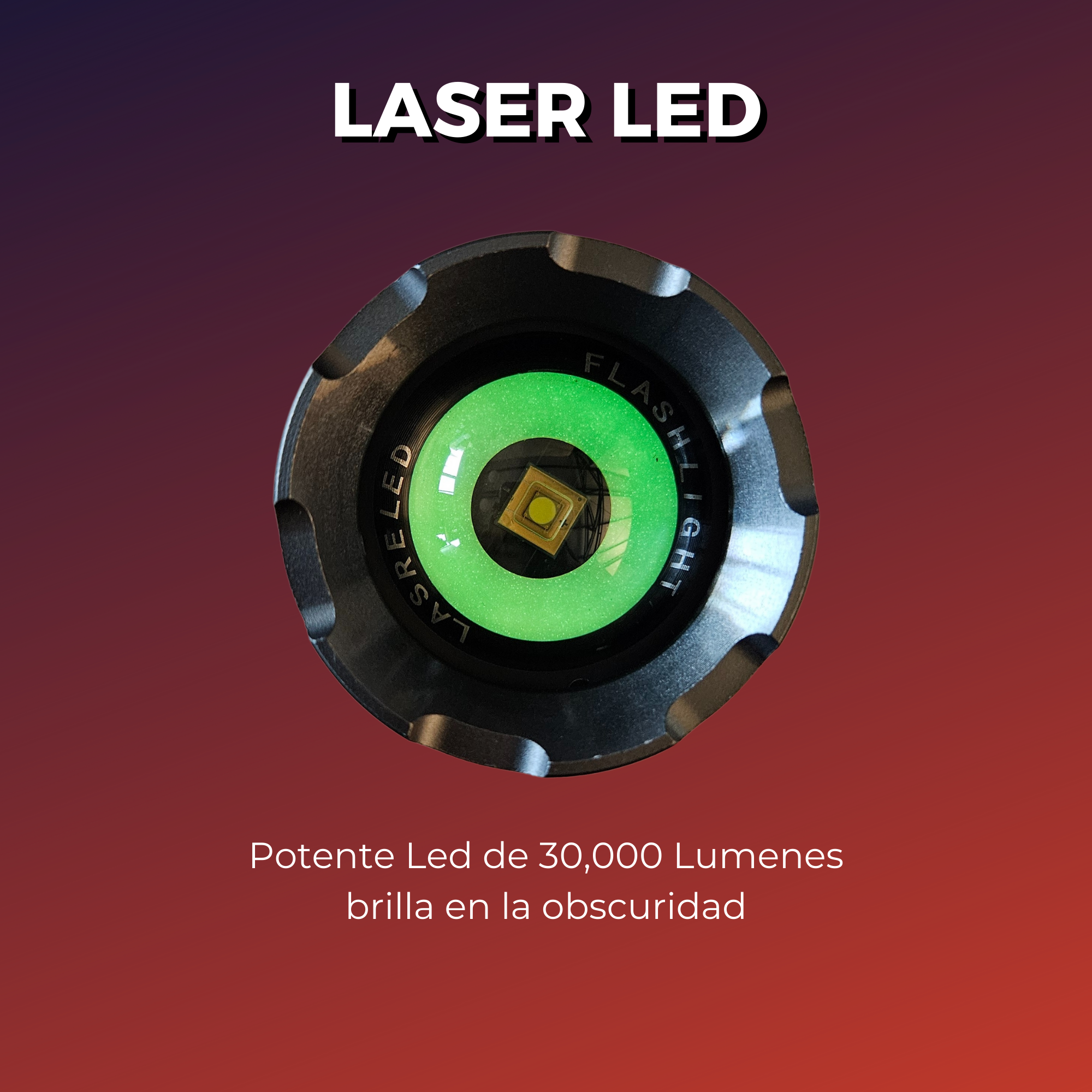Lampara Led Recargable Tactica Laser Led De Mano Potente