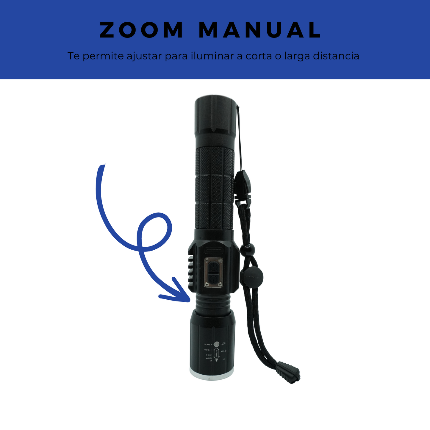 Lampara Tactica Militar Recargable Led T6 + Cob Modo Policia