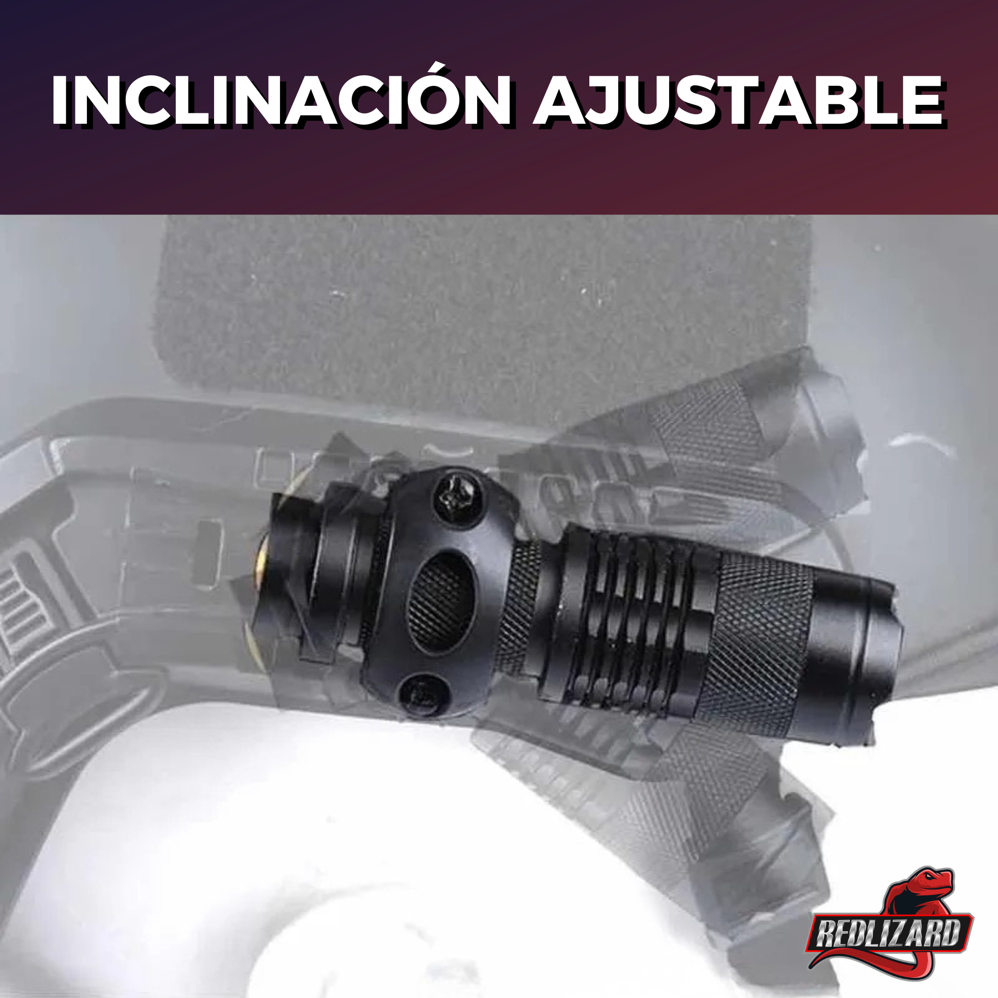 Lampara Tactica Recargable Soporte Para Riel Casco Militar