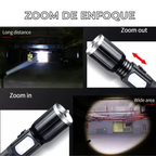 Lampara Tactica Militar Recargable Led T6 + Cob Modo Policia