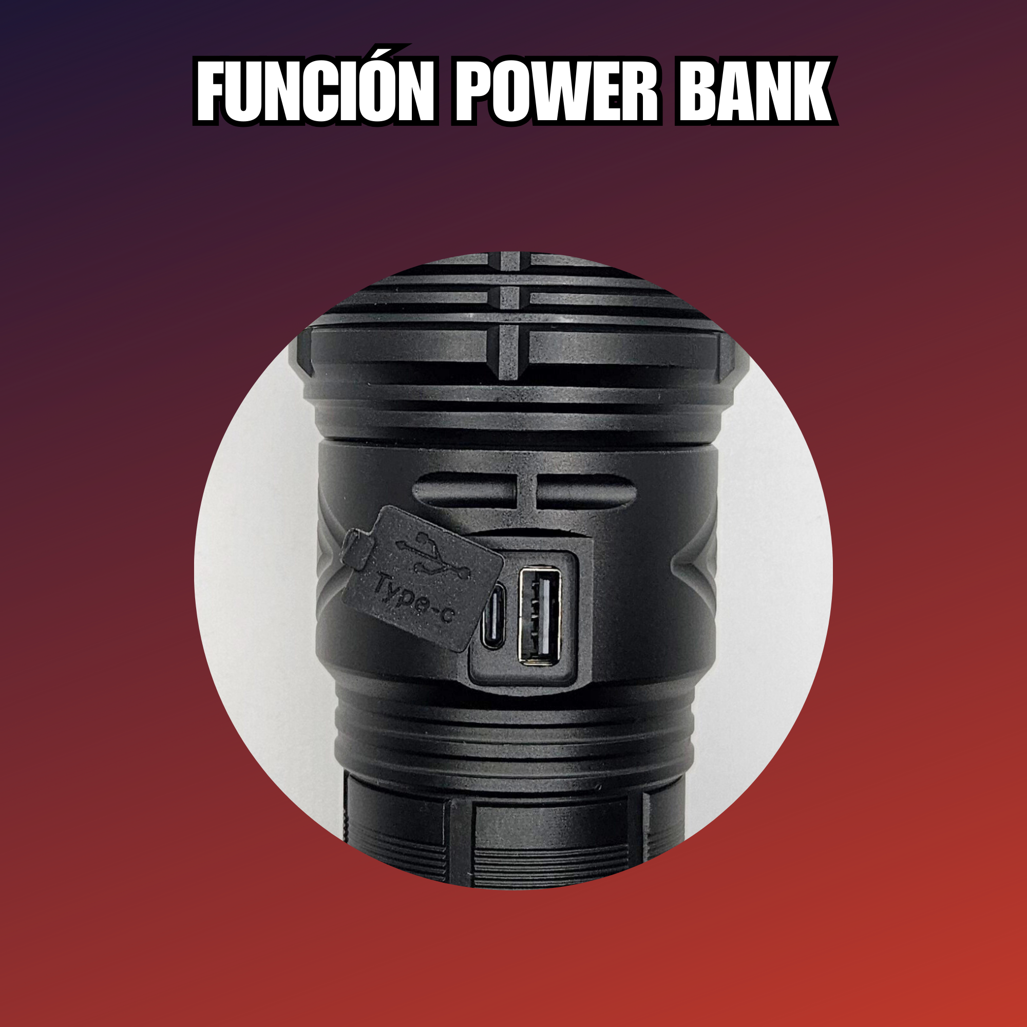 Lampara Tactica Recargable 8 Pilas 18650 5 Modos De Luz