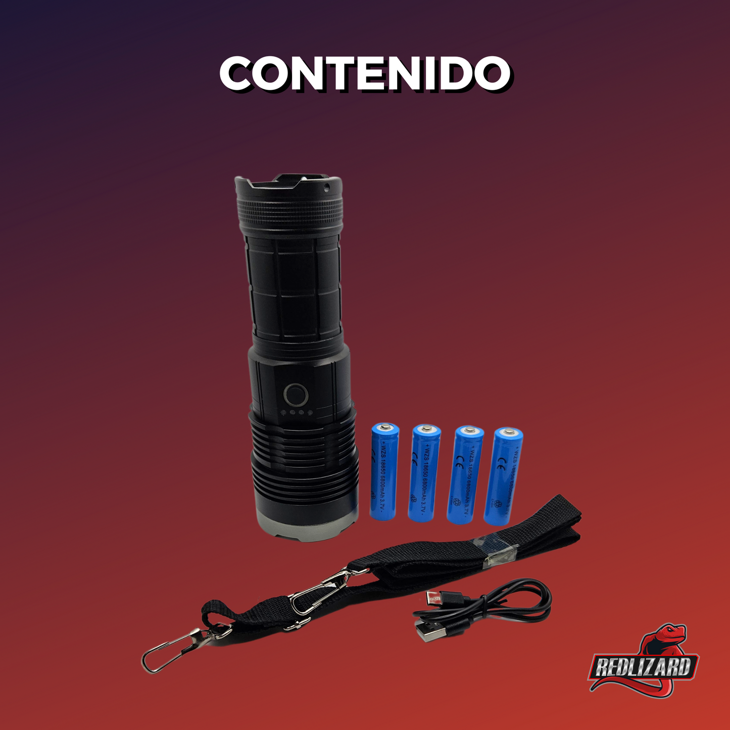Lampara Tactica Ultra Potente 30,000 Lumenes Laser Led