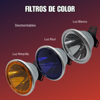 Linterna Faro Largo Alcance 50000 Lumens Caceria Bateria Usb Blanco Plateado