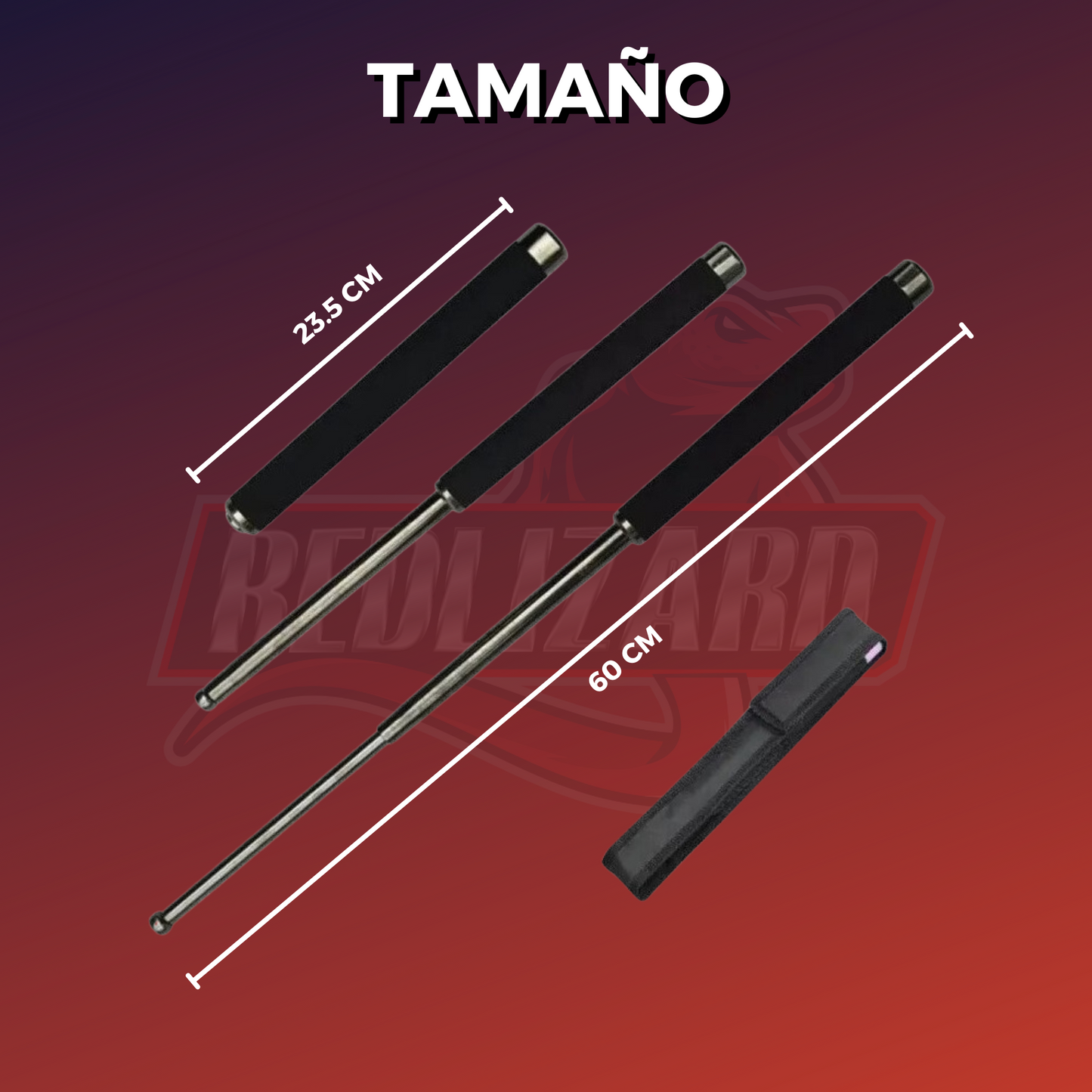 Baston Retractil Seguridad Defensa Personal 60 Cm Macana