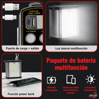 Linterna Faro de Largo Alcance 60000 Lúmenes con Batería USB, 3 modos de luz blanca, función power bank, COB con modo policía