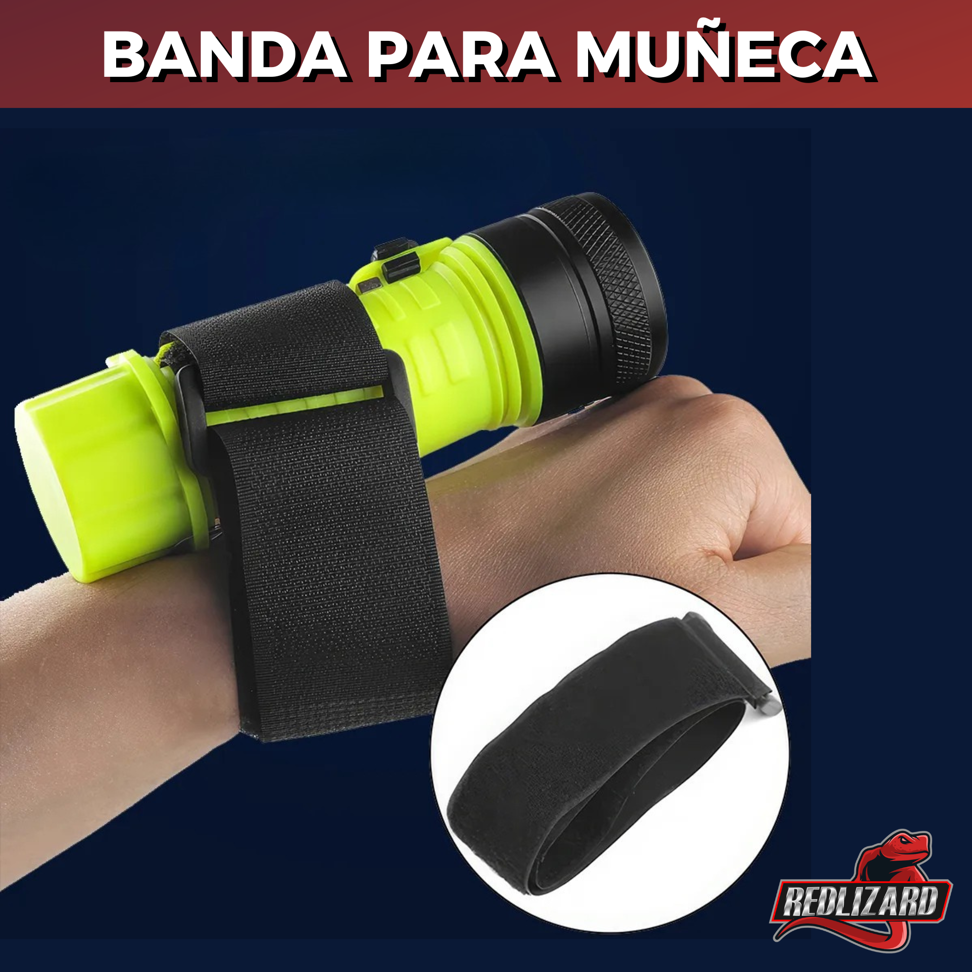 Linterna Táctica Recargable 50m 1000lm Sumergible Led Buceo Blanco Negro