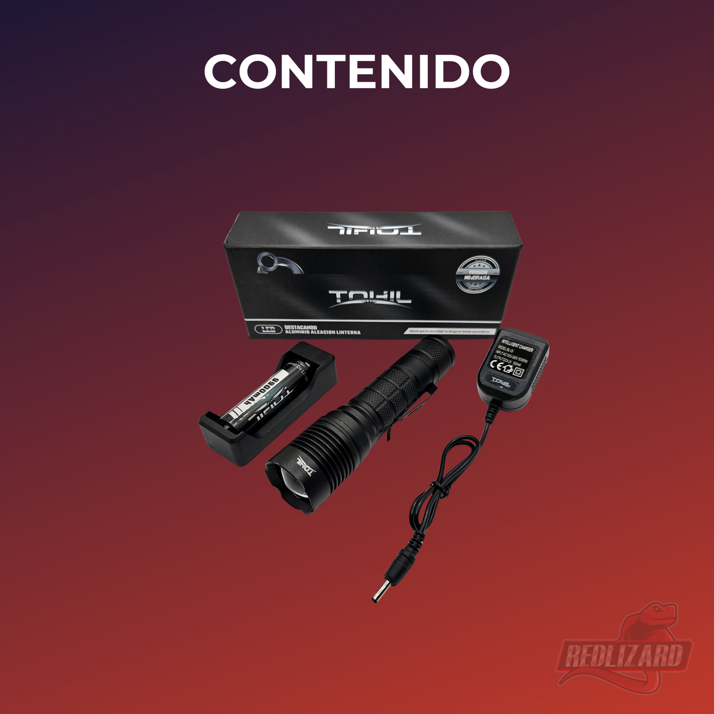 Lampara Tactica Led Recargable 10000 Lumenes Clip Seguridad