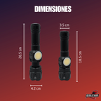 Linterna Recargable Mano Potente Led Power Bank Cob Luz Roja