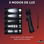 Linterna Tactica Recargable Lampara Led Potente Rompe Vidrio