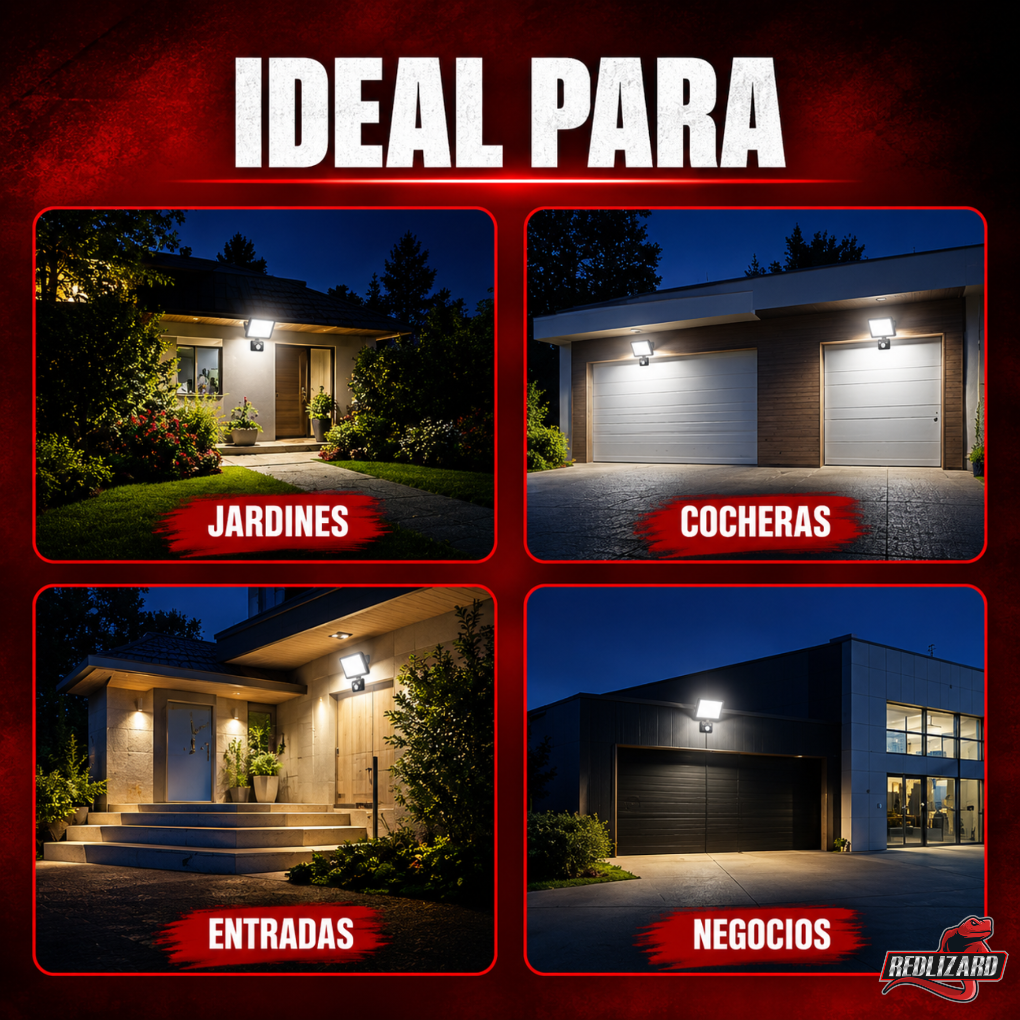 Reflector Led 5000lm Para Exterior 50w C/sensor De Movimento