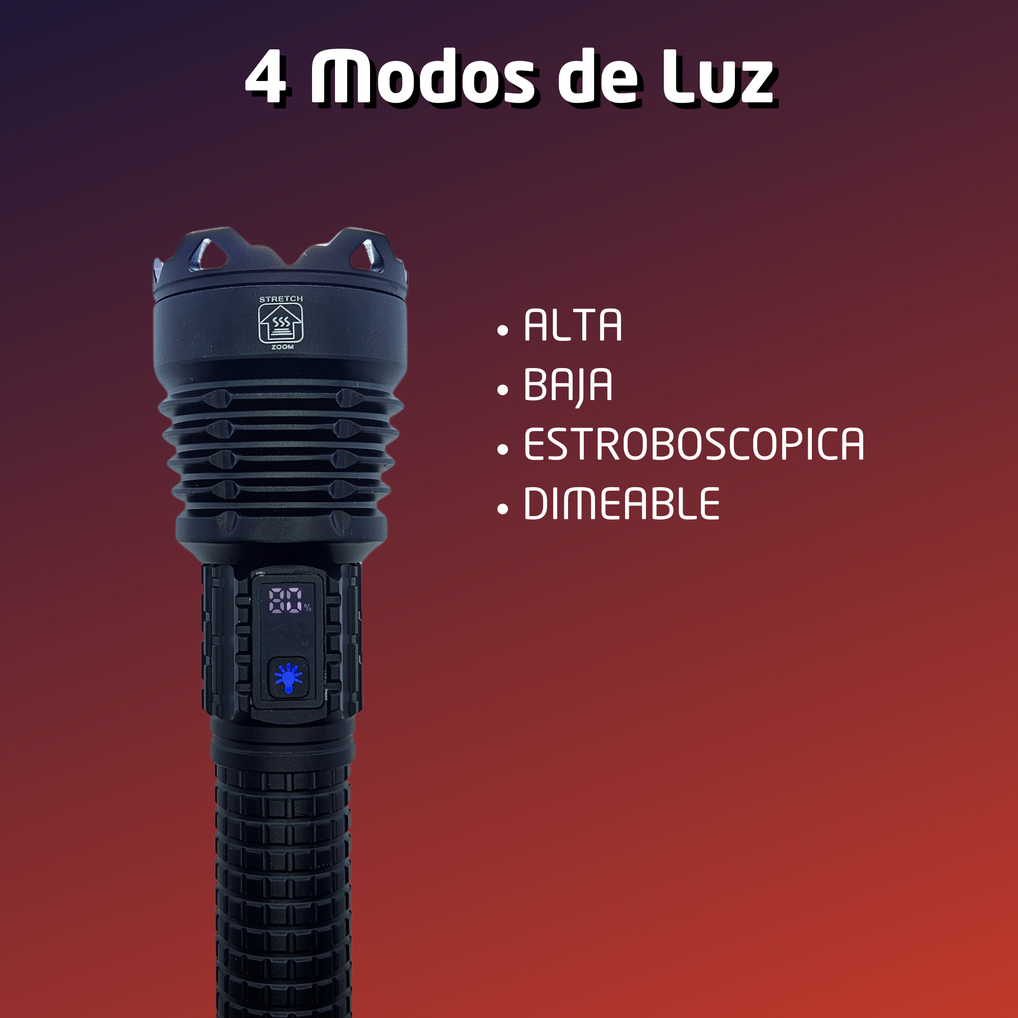 Lampara Tactica Militar Recargable Usb C Led Dimeable Al-135