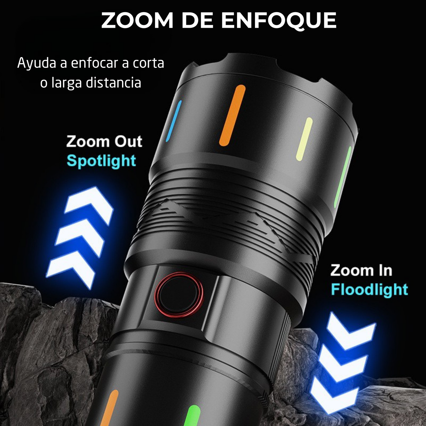 Linterna Recargable Laser Led Ultra Potente Zoom Power Bank