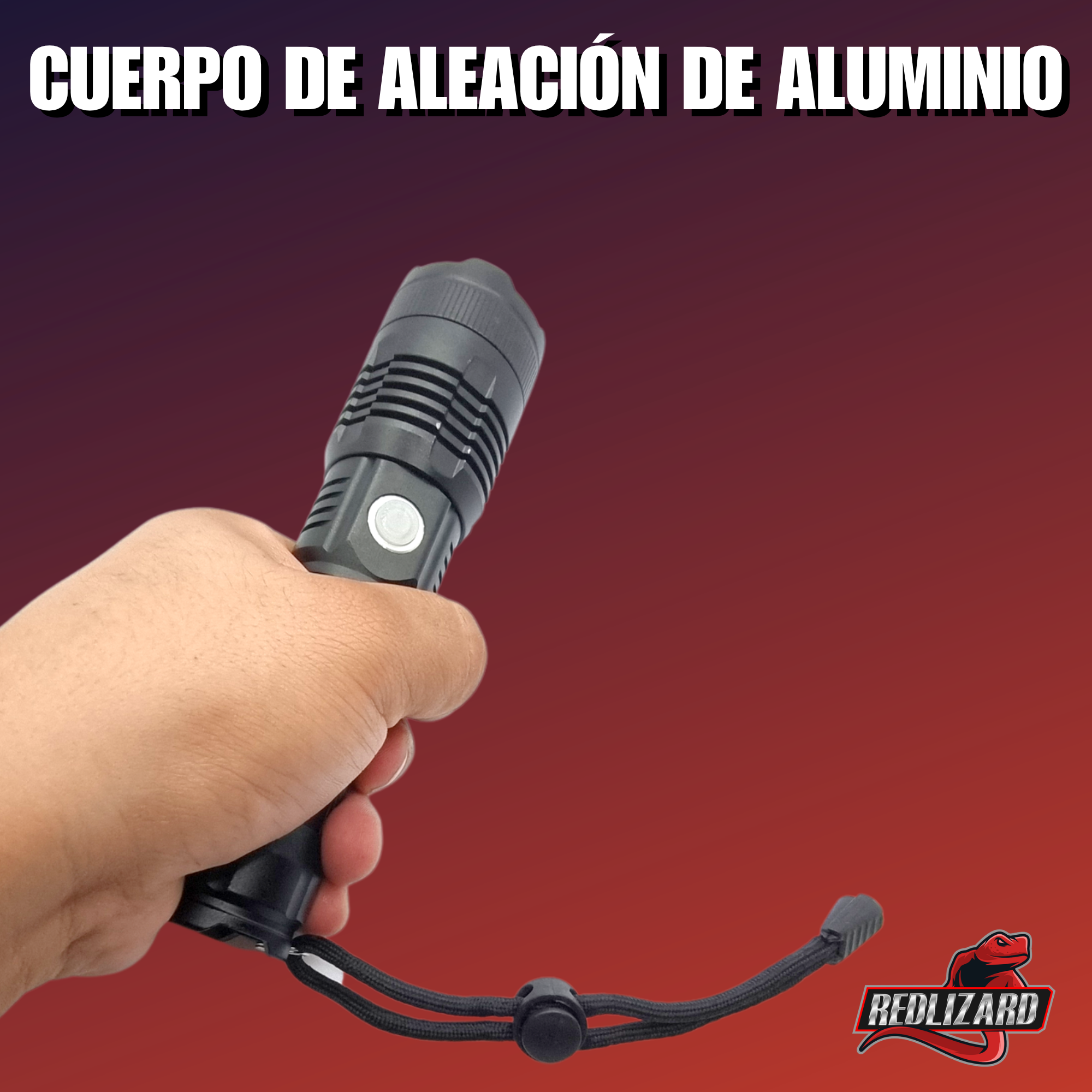 Lampara Tactica Led Xml T9 Ultra Potente Aluminio Negro