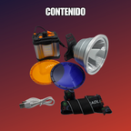 Linterna Faro Largo Alcance 50000 Lumens Caceria Bateria Usb Blanco Plateado