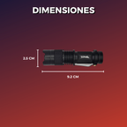 Mini Lampara Táctica 2000 Lumenes Recargable Y Zoom Enfoque