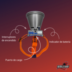 Lampara Recargable Faro D Cabeza Super Potente 3 Modos D Luz Blanco Gris