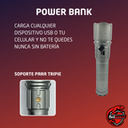 Lampara Tactica Recargable Led Mano Camping Con Zoom Y Power Bank