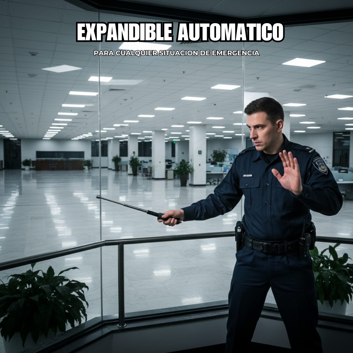 Baston Retractil 40cm Automático Seguridad Guardia Defensa