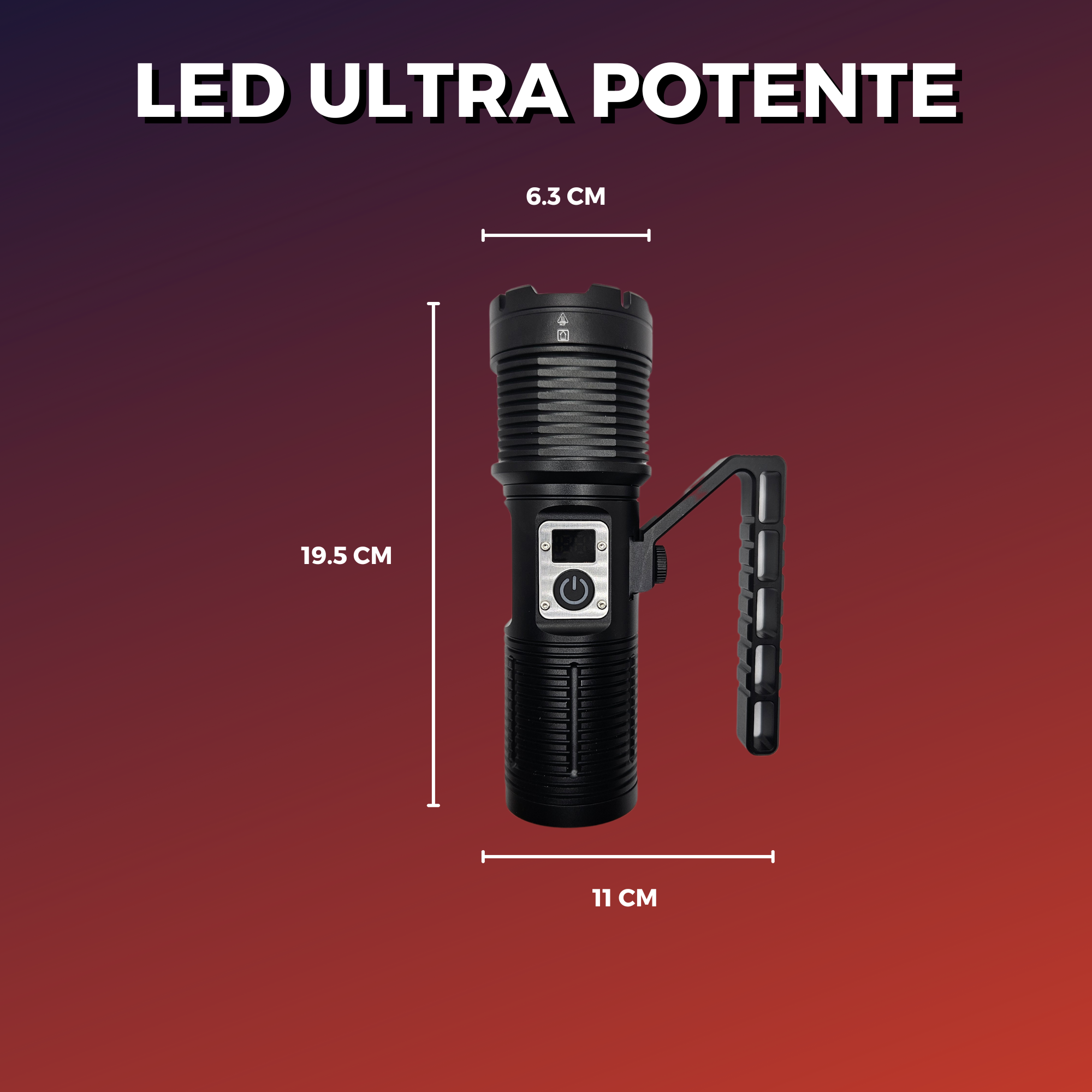 Lampara Recargable Led Ultra Potente Tactica De 30000 Lumens